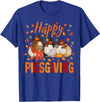 Happy Pigsgiving Cute Thanksgiving Guinea Pig Pet Happy Pigsgiving Cute Thanksgiving Guinea Pig Pilgrim Hat T-Shirt - Royal Blue