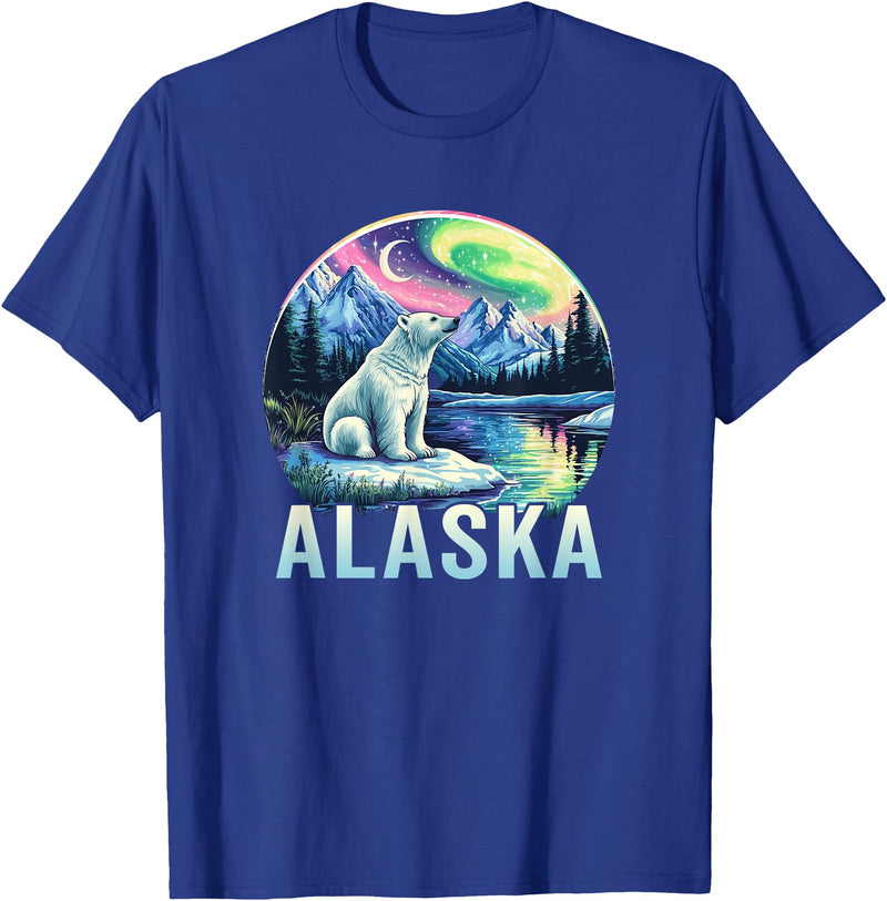 Alaska Cruise Trip Alaska Northern Lights Aurora Viewing Vacation Alaska Trip T-Shirt - Royal Blue