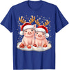 Funny Xmas Pig Lover Christmas Christmas Pig Reindeer Xmas T-Shirt - Royal Blue