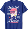 Pack A Punch Just A Girl Who Loves Llamas Llama Shirt Vintage T-Shirt - Royal Blue