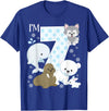 Arctic Animals Birthday Party Family Matching Bday Arctic Animals 7th Birthday Polar Bear Walrus Fox Sea Theme T-Shirt - Royal Blue