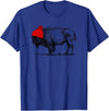 Buffalo Beanie Buffalo Wearing a Beanie Stocking Hat T-Shirt T-Shirt - Royal Blue