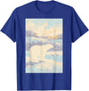 Polar Art Wildlife Nature Fan Club Ice Polar Bear Arctic Painting Wildlife Nature Lover Art Kids T-Shirt - Royal Blue