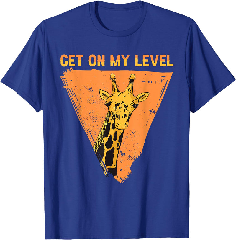 Giraffes Outfits For Tall People Tall People - Get On My Level Giraffe T-Shirt - Royal Blue