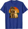 Wolf Rabbit Retro Animal Friends T-Shirt in Royal Blue