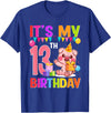 13th Birthday Pig Gift For Boys Girls 13 Years Old Birthday Pig Theme Party It's My 13th Birthday T-Shirt - Royal Blue
