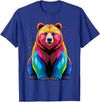 Bear Lover Gift Co. Polar Bear Polygon Animal Art Colorful Graphic Polar Bear T-Shirt - Royal Blue