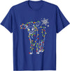 Cow Christmas Light Tree Cow Xmas Snow Lover T-Shirt - Royal Blue