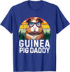 Retro 4th Of July Dad Father's Day Gifts Guinea Pig Daddy USA Flag Father's Day 4th Of July Retro T-Shirt - Royal Blue