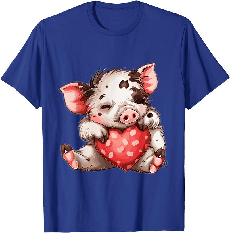 Kune Kune Pig Accessories & KuneKune Clothes Kune Kune Pig Heart Kunekune for Women Kune Kune Pig Girl T-Shirt - Royal Blue