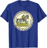 Brown County General Frog Went a Courtin Riding Horse with Sword Folk Tale T-Shirt - Royal Blue