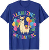 Llamazing Birthday Gifts Llama Llama Birthday LLamazing Party Llama Balloons T-Shirt - Royal Blue