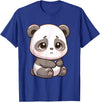 Cute Sad Panda Designs Sad Panda Bear Animal T-Shirt - Royal Blue
