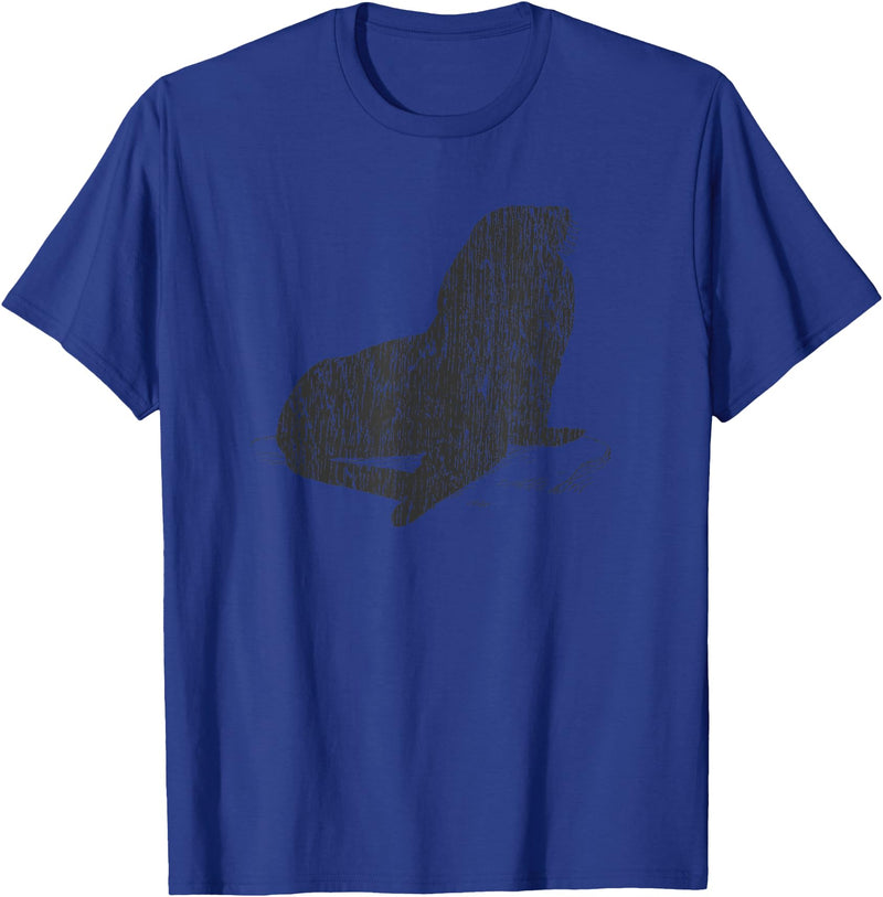 Distressed Sea Lion Sea Lion T-Shirt - Royal Blue