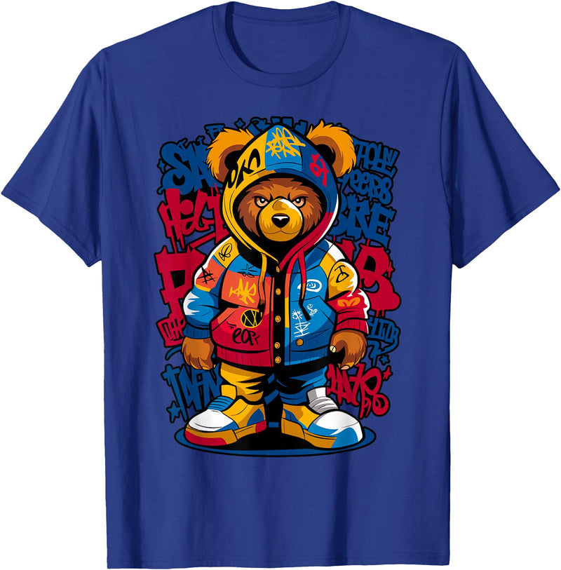 Magical and Funny Teddy Bear lover Gifts Hip Hop Teddy Bear Rap Music T-Shirt - Royal Blue