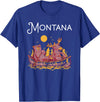 Montana Canoe TShirtz & More Montana Shirt Funny Canoe Moose Elk Bear Lake Canoeing T-Shirt - Royal Blue