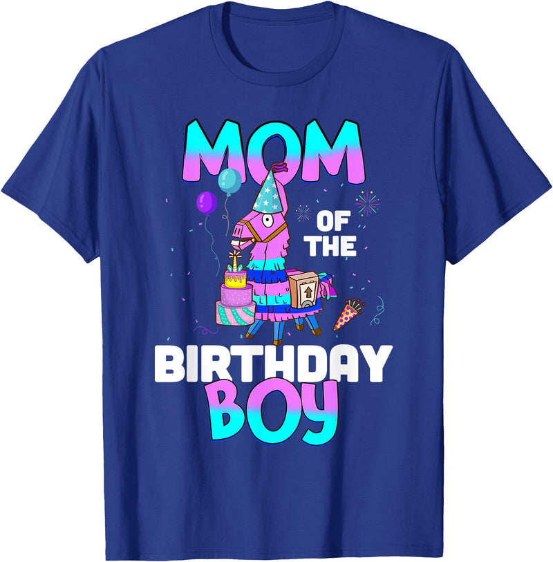 Llama Boys Kids Lovers Creations Llama Mom Shirt - Birthday Boy’s Cute Matching Party Outfit T-Shirt - Royal Blue