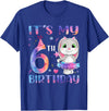 It's My 6th Birthday Bunny Rabbit 6 Years Old Boy Girl T-Shirt in Royal Blue