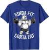 Iron Jungle Apparel Kinda Fit Sorta Fat Polar Bear Gym Weightlifting Workout T-Shirt - Royal Blue