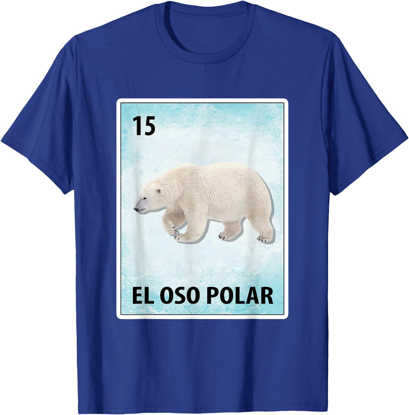 Polar Bear Mexican Tee El Oso Polar Mexican Polar Bear Cards T-Shirt - Royal Blue