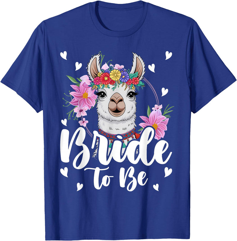 Llama Lover Gift Co. Llama Bride to Be Wedding Bridal Shower Alpaca T-Shirt - Royal Blue