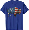 Bison American Buffalo Gifts & Apparel Stuff Bison USA American Flag Patriotic United States T-Shirt - Royal Blue