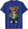 Magical and Funny Teddy Bear Gifts Hip Hop Teddy Bear Camouflage Rap Music T-Shirt - Royal Blue
