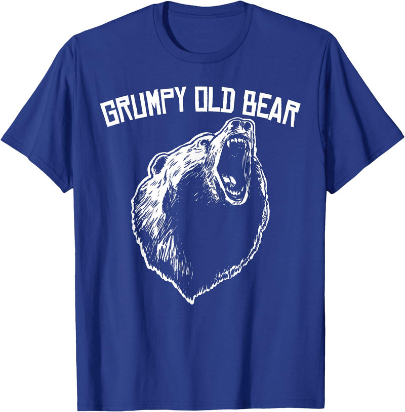 Miftees Grumpy Old Man Club Grumpy Old Bear T-Shirt - Royal Blue