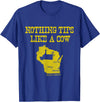 Funny Farm Nothing Tips Like A Cow Wisconsin T-Shirt - Unisex-Adults, Green, Small, Short Sleeve, Cotton, Polyester - Royal