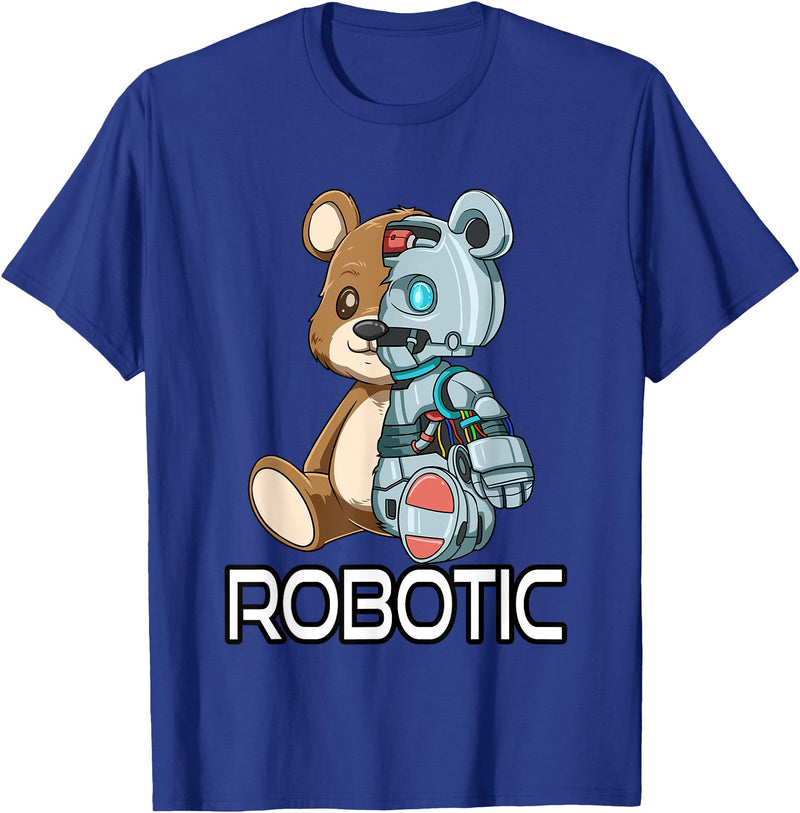 Robot Bear Machine Funny Bear Robot Robotic Cuddling Cyborg T-Shirt - Royal Blue