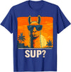 Uniquely Funny Llama lover Gifts Cool Llama Sup? T-Shirt - Royal Blue