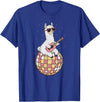 DiscoballAxis1 Funny Llama Disco Dancing Ball Groovy Retro 80s Costume T-Shirt - Royal Blue
