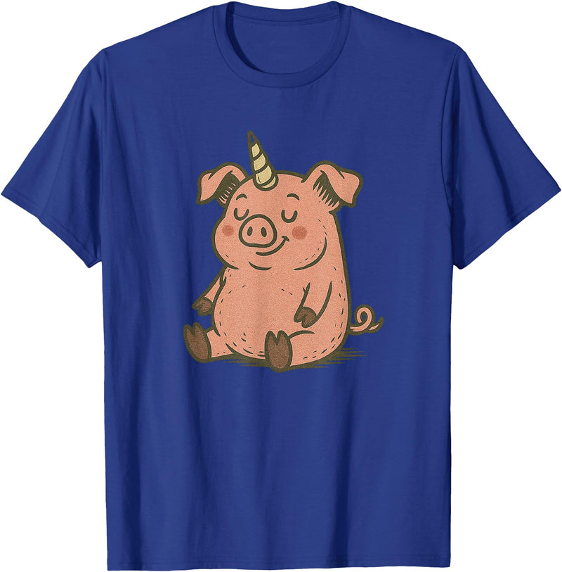 Funny Pig Outfit Unicorn Pig Costume for Funny Pigs and Unicorns Lovers T-Shirt - Royal Blue