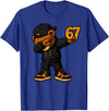 Funny Hip Hop Teddy Bear Six Seven Meme Designs Dabbing Teddy Bear 67 Meme Funny Brainrot Hip Hop Kids Boys T-Shirt - Royal Blue