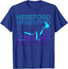 Hereford Gifts Hereford Cattle Hereford Cow Farmer Retro T-Shirt - Royal Blue