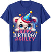 Birthday Teddy Surprise Customized First Name Tee Celebrating Ashley's Birthday Party with a cute Teddy T-Shirt - Royal Blue