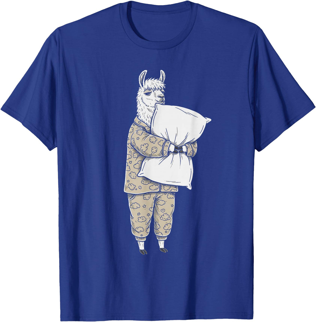 Sleeping & Napping Funny Designs For Nap Lovers Funny Sleepy Llama Alpaca Pajama Women Kids Boys And Girls T-Shirt - Royal Blue