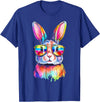 Funny Bunny Easter Rabbit Sunglasses Tie Dye Men Women Kids T-Shirt in Royal Blue