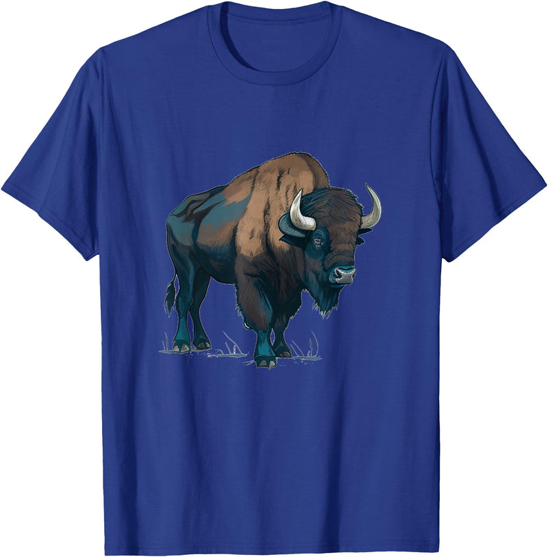 Buffalo Animal Buffalo Bison Animal Costume for Boys and Girls T-Shirt - Royal Blue