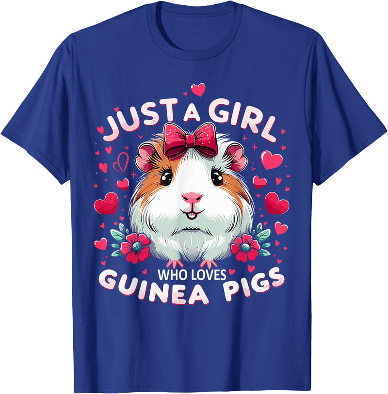 Cute Guinea Pig Gifts Just A Girl Who Loves Guinea Pigs Lover Mom T-Shirt - Royal Blue