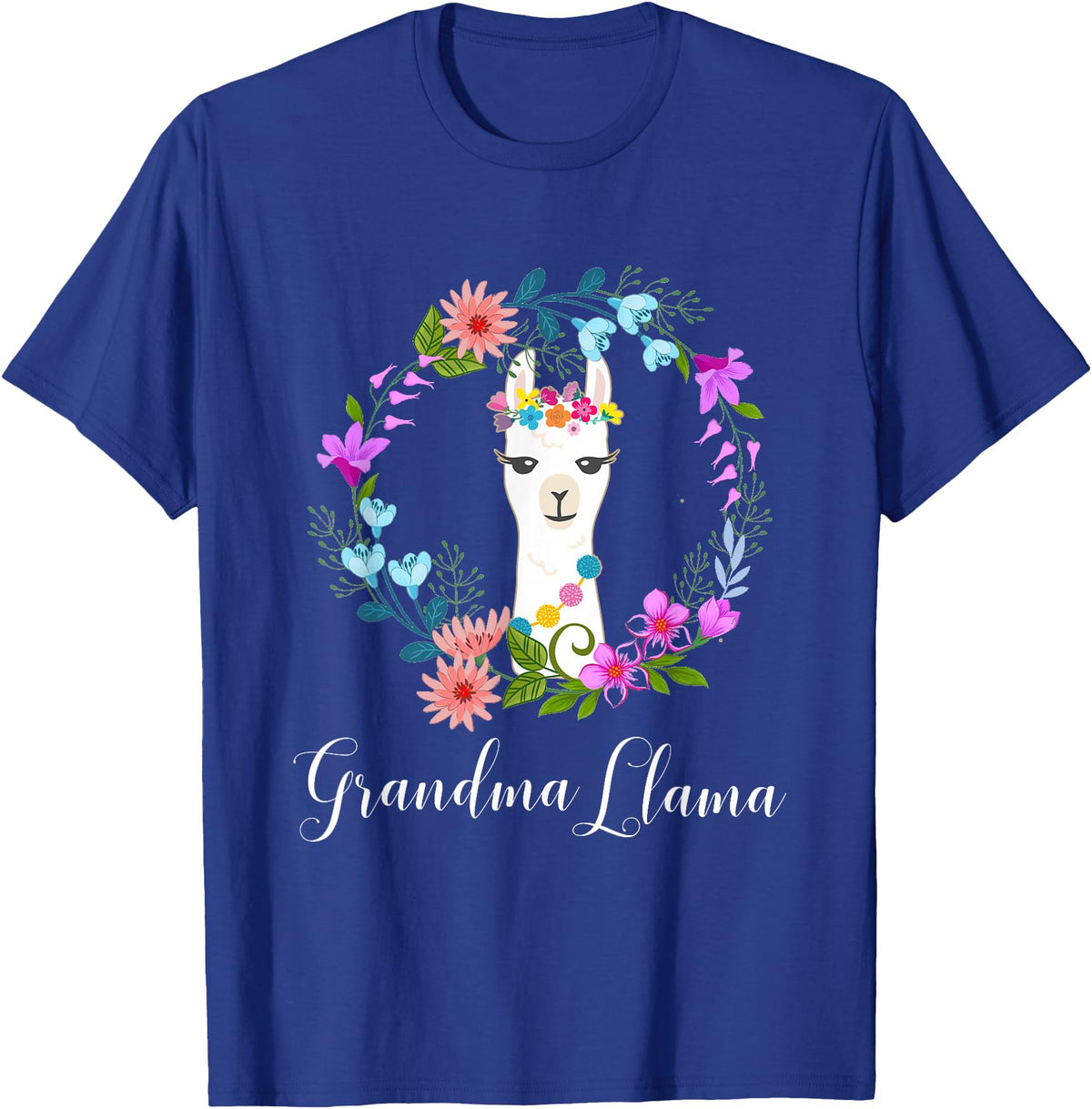 ALPACA FANS, LAMA LOVERS DESIGNS Cute Grandma Llama for Alpaca Fans T-Shirt - Royal Blue
