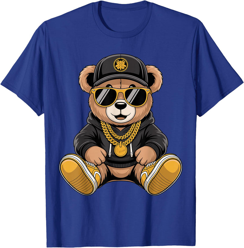 Magical and Funny Teddy Bear Gifts Cool Teddy Bear Hip Hop T-Shirt - Royal Blue