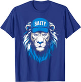 I Liked The Lions Before It Was Cool Tees Blue Lions Salty Wearing Hat Salty Cool Lions Strong Lions T-Shirt - Royal Blue