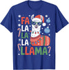 Festive Animal Christmas Funny FA La La La Llama Christmas Holiday Animal Design T-Shirt - Royal Blue