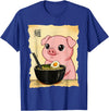 Funny Pig Anime Eating Ramen Pig Ramen Japanese Kawaii Anime Pig T-Shirt - Royal Blue