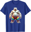 Jay Moe Design "I Love Bears" Fun Gay Pride Vintage Rainbow T-Shirt - Royal Blue