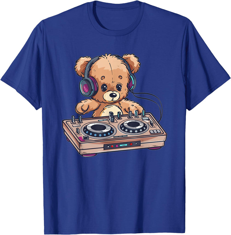 Colorful Teddy Art I Kids Teddy Bear Cute Teddy DJ T-Shirt - Royal Blue