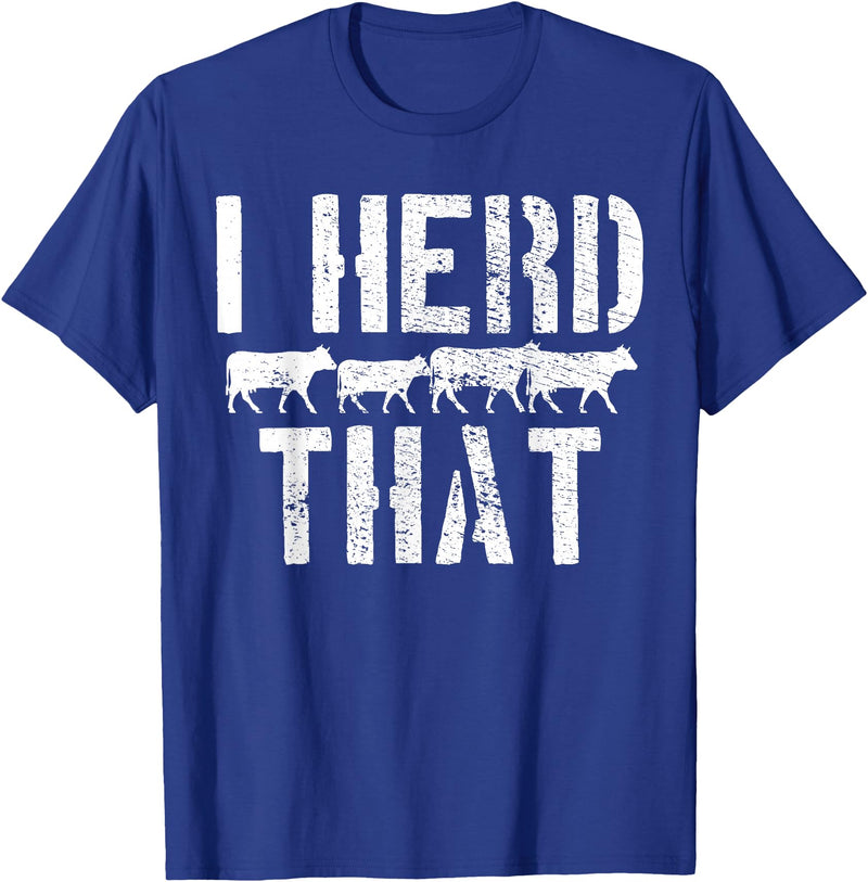 Daneisyista Vintage Cow Beef Butcher Farmer Gift T-Shirt - Royal Blue