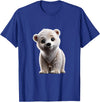 Just Sweet Designs Cute Polar Bear Cub | Polar Bear Lovers T-Shirt - Royal Blue