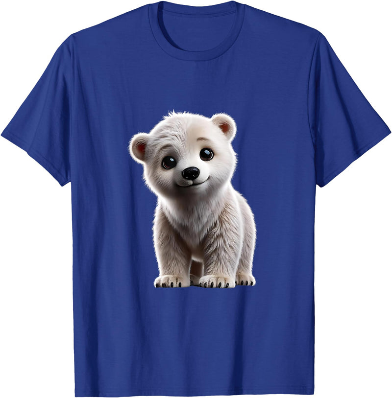 Just Sweet Designs Cute Polar Bear Cub | Polar Bear Lovers T-Shirt - Royal Blue